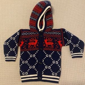 Gucci GG Baby/Children’s Wool Sweater w Hood & Matching Socks
